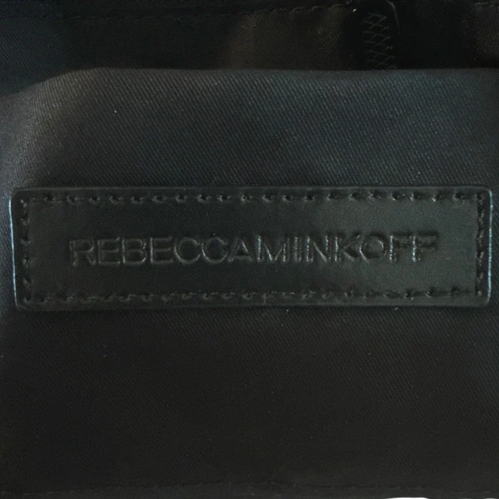 Rebecca Minkoff Black Leather Hobo Shoulder Bag Zipper Accents